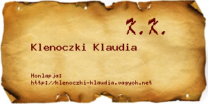 Klenoczki Klaudia névjegykártya