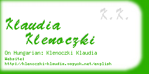 klaudia klenoczki business card